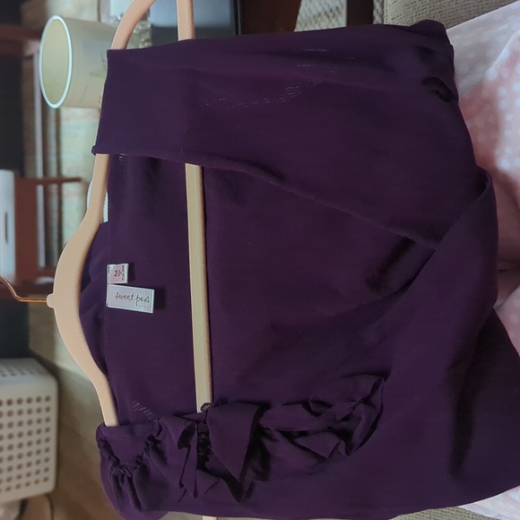 Eggplant deep purple mesh overlay wrap top M Sweet Pea by Tracy Frati - Picture 3 of 14